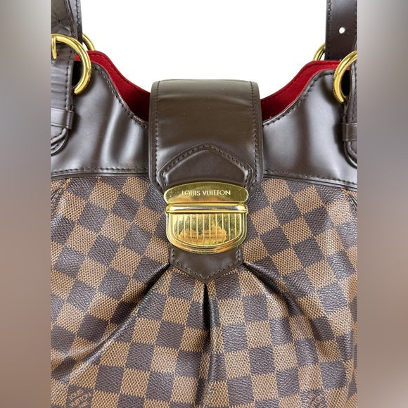 LOUIS VUITTON DAMIER EBENE SISTINA GM SHOULDER HANDBAG - Picture 2 of 10